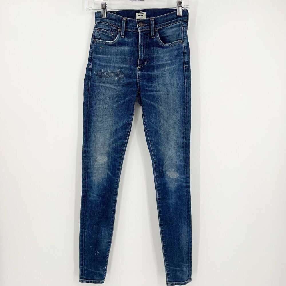 COH Citizens of Humanity Mid Rise Distressed Stretch Skinny Jeans Size 24